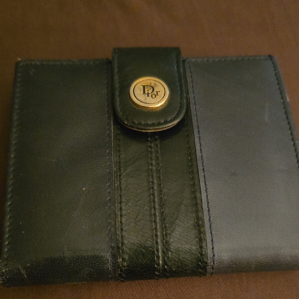 Dior Black Leather Bi-Fold Wallet